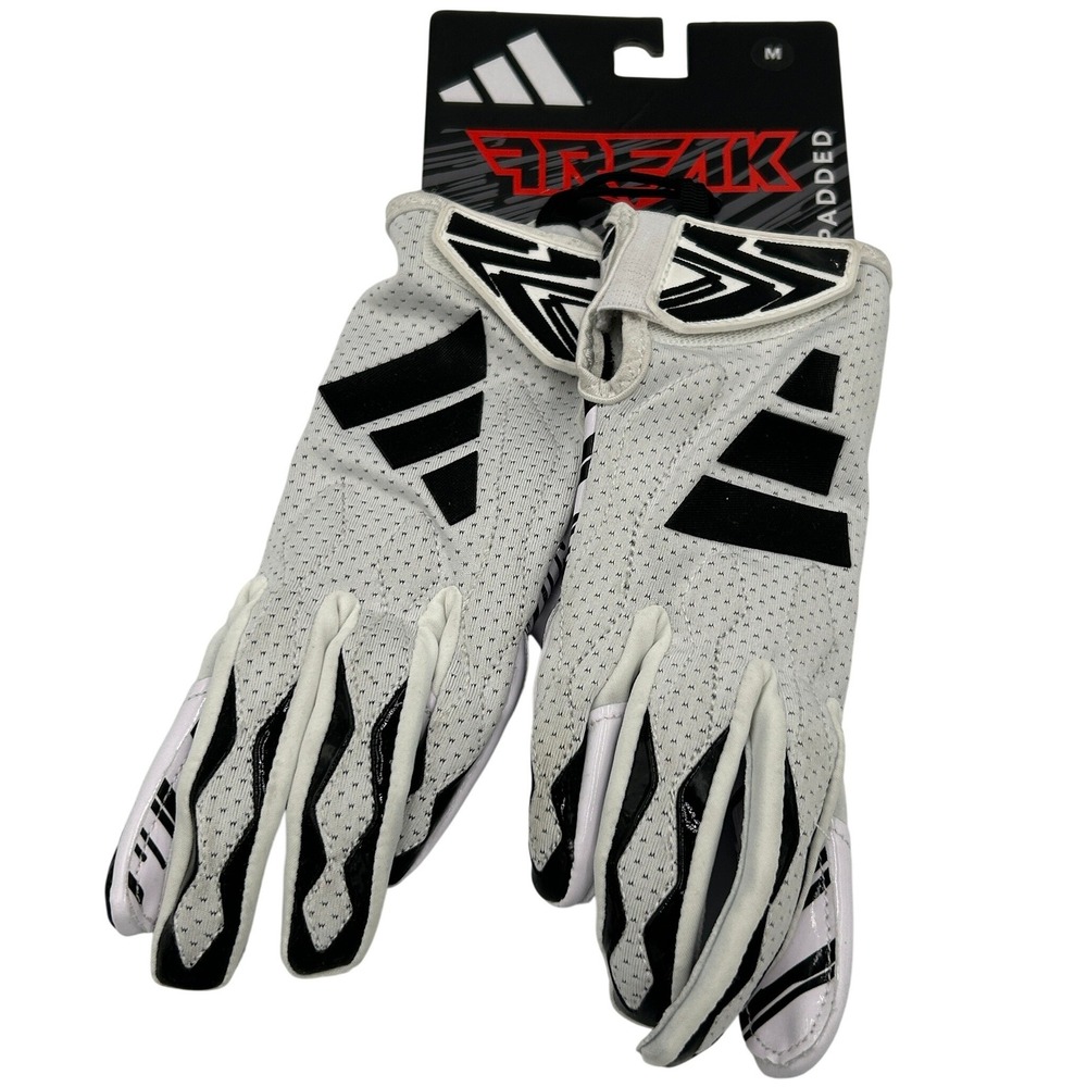 Adidas Freak Padded Football Gloves Mens Medium White Black New GRIPTACK